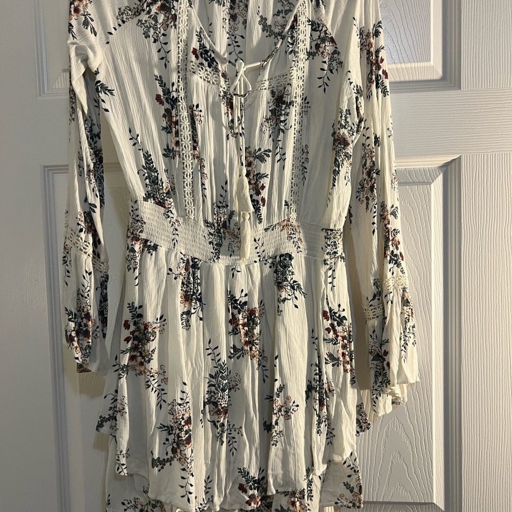 American Rag Cream Floral Long Sleeve Dress